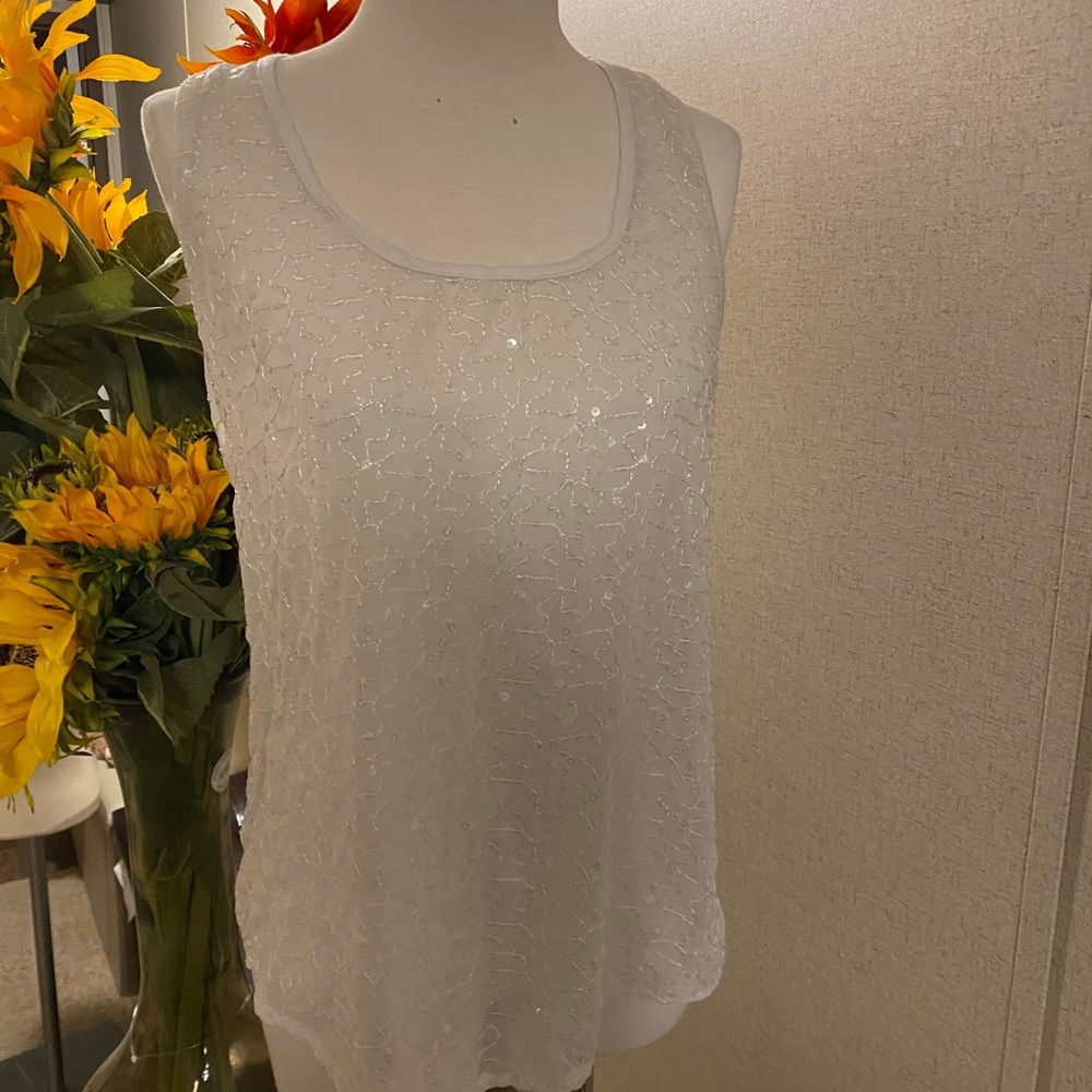 Bedazzled sleeveless tank top